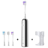 Laifen Wave Electric Toothbrush (Stainless Steel) + Free Replacement Heads & Holder